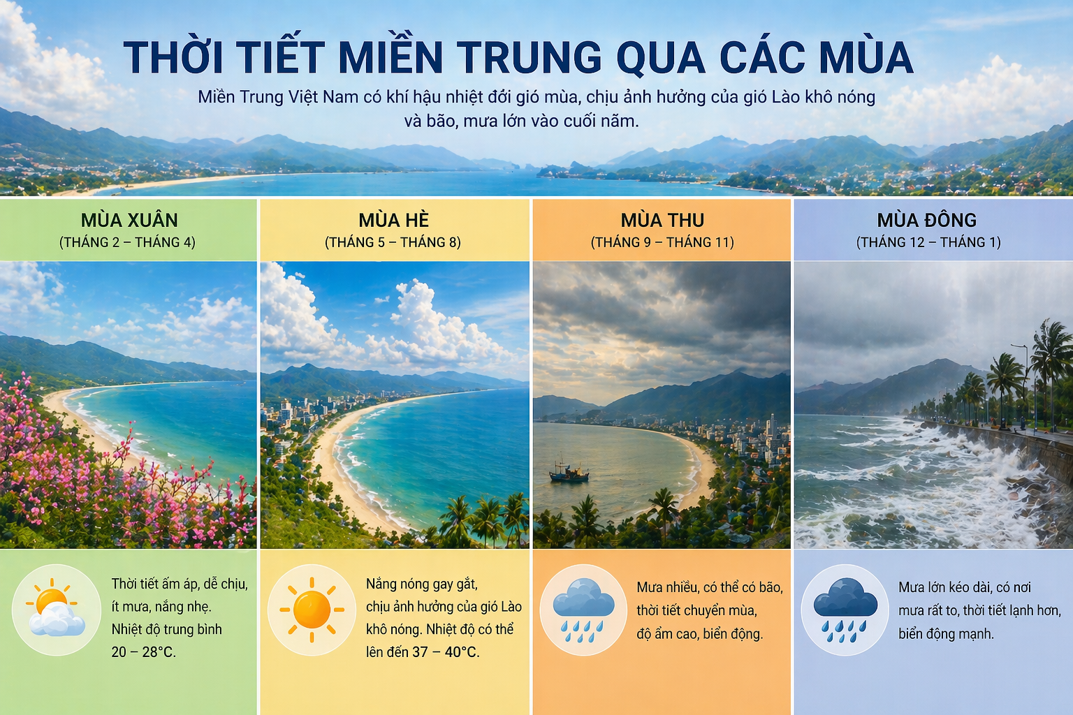 Thời tiết Miền Trung qua các mùa