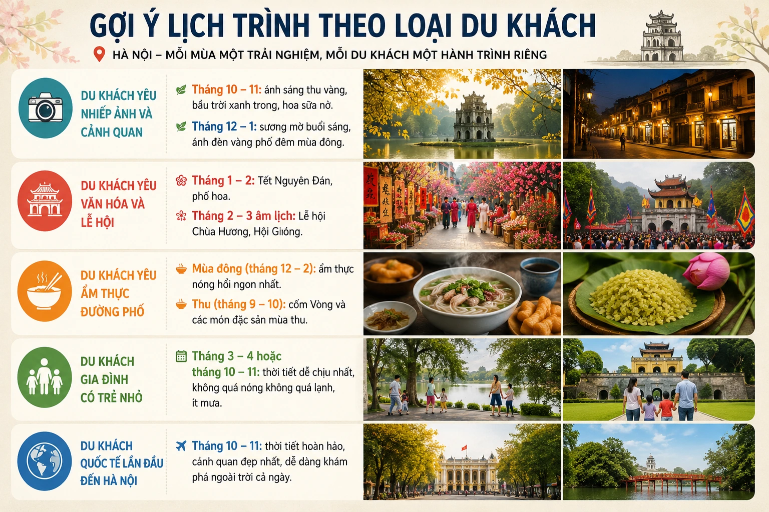 Gợi ý lịch trình đi du lịch Hà Nội