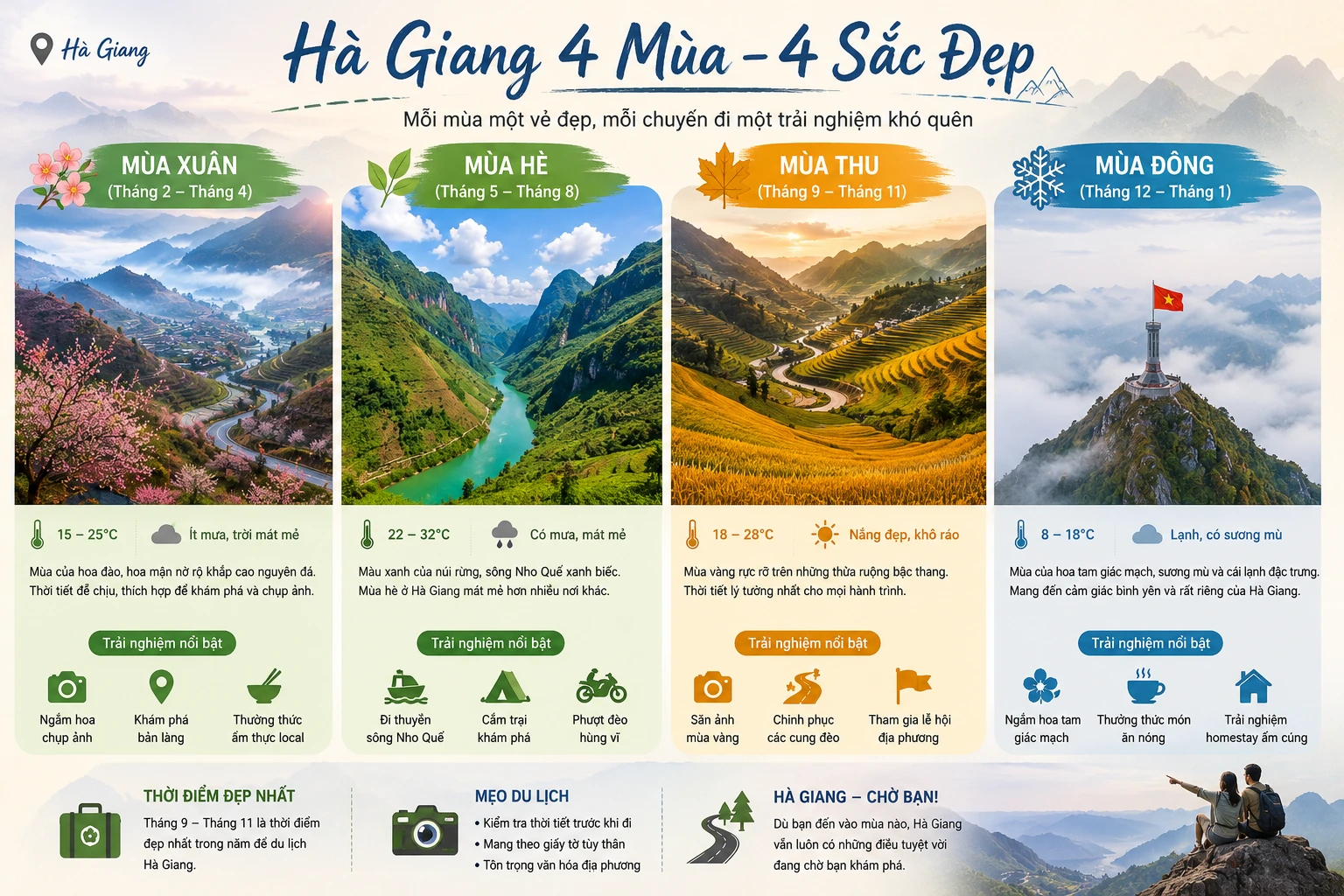 Thời tiết và Du lịch Hà Giang 4 mùa