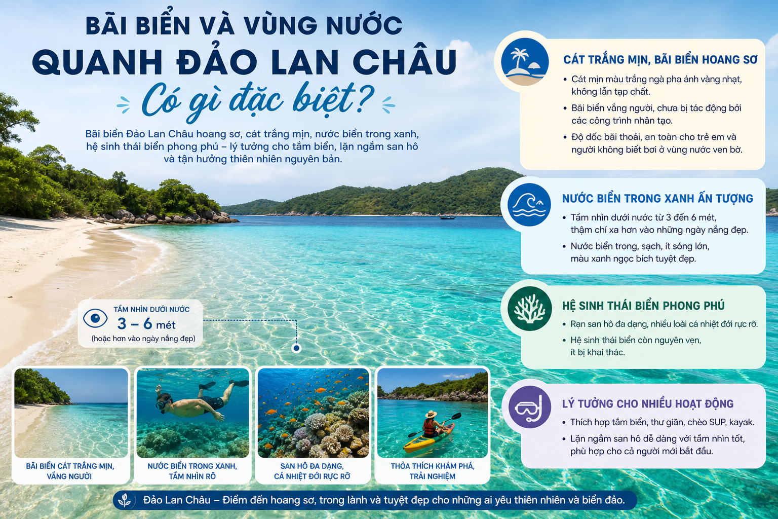 Bãi Biển Và Vùng Nước Quanh Đảo Lan Châu Có Gì Đặc Biệt?