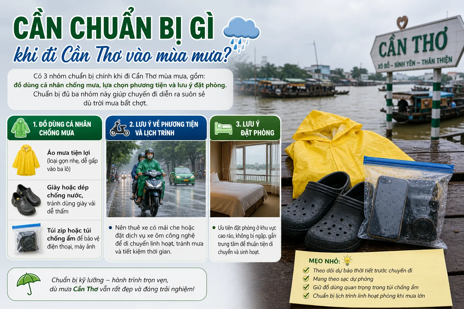 Cần chuẩn bị gì khi đi Cần Thơ vào mùa mưa?