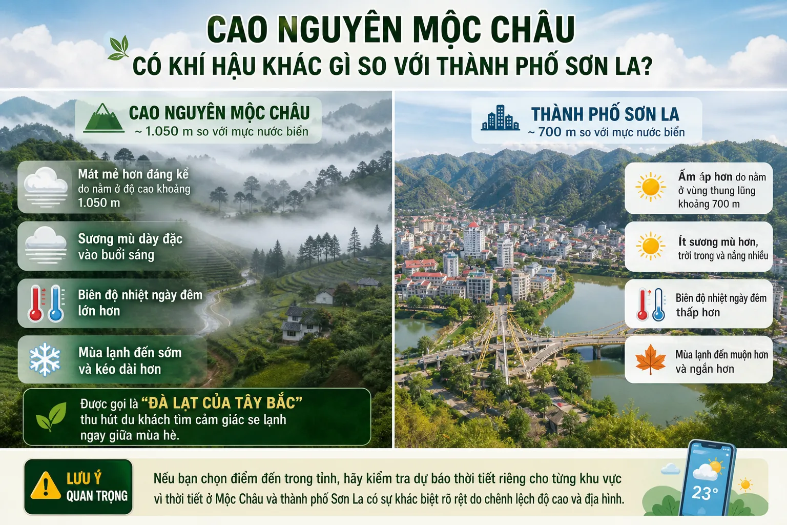 Cao Nguyên Mộc Châu Có Khí Hậu Khác Gì So Với Thành Phố Sơn La?