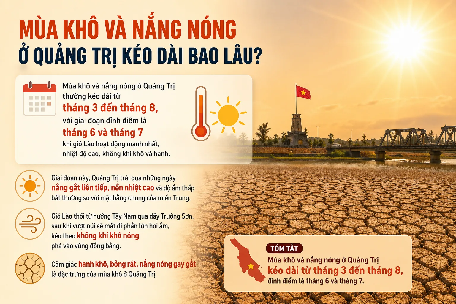 Mùa Khô và Nắng Nóng Ở Quảng Trị Kéo Dài Bao Lâu?