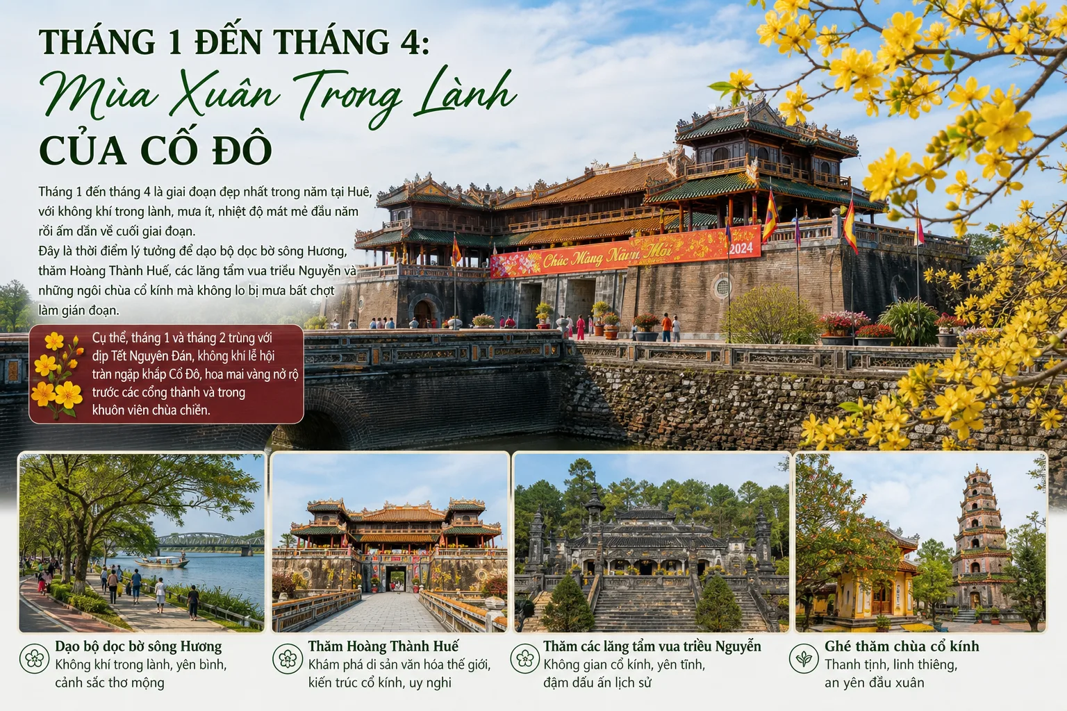 Tháng 1 Đến Tháng 4: Mùa Xuân Trong Lành Của Cố Đô